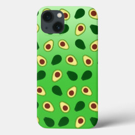 Funda Para iPhone 13 Cuidada Kawaii Ropa de aguacate patrón gradiente d