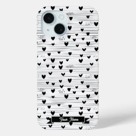 Funda Para iPhone 15 Cuidada Minimalista Abstract Line Love Black