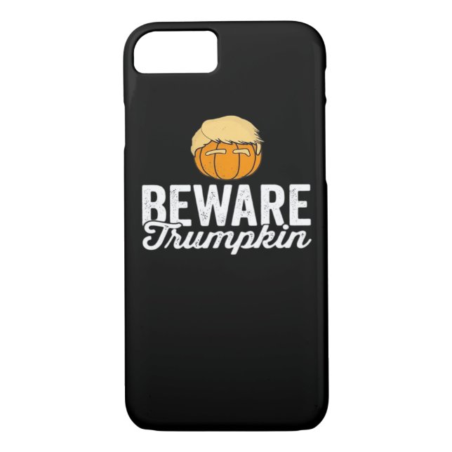 Funda De Case-Mate Para iPhone Cuidado con Trumpkin Funny Halloween Político (Reverso)