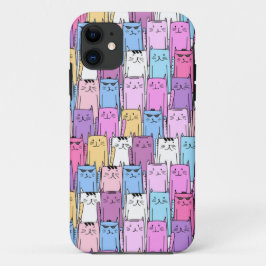 Funda Para iPhone 11 Cuidados gatos coloridos