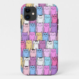 Funda Para iPhone 11 Cuidados gatos coloridos