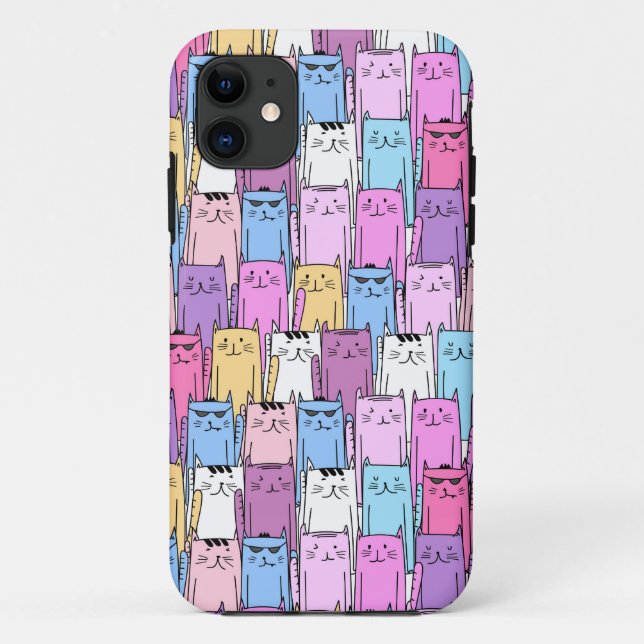 Funda De Case-Mate Para iPhone Cuidados gatos coloridos (Reverso)