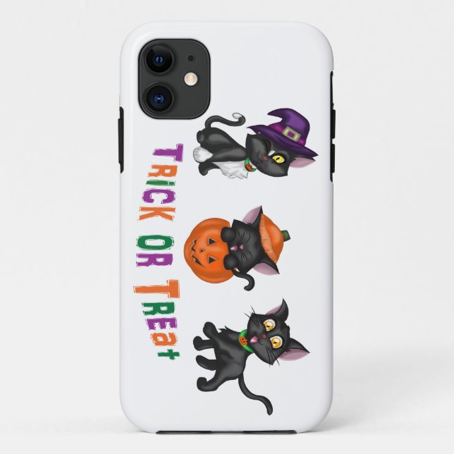 Funda De Case-Mate Para iPhone Cuidados gatos de Halloween (Reverso)
