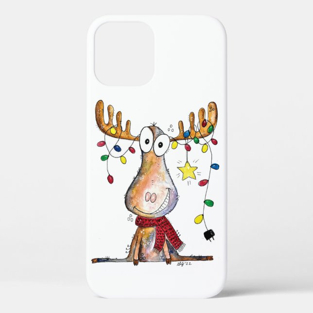 Funda De Case-Mate Para iPhone Cuidados Navidades caprichosos Moose (Reverso )