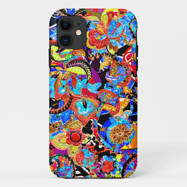 Funda De Case-Mate Para iPhone Cuidados patrones de flores artísticas (Reverso)