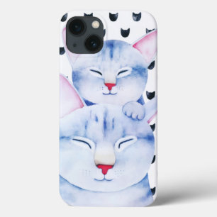 Funda Para iPhone 13 Cum Mom Baby Cat Love Watercolor