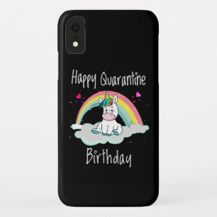 Funda Para iPhone XR Cumpleaños de Cuarentena Unicornio arcoíris