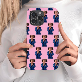 Funda Para iPhone 15 Pro Cumpleaños de los niños con Collage de fotos rosad