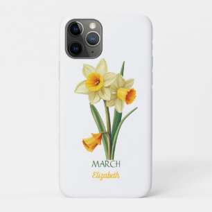 Funda Para iPhone 11 Pro Cumpleaños de Marzo Flor de Nacimiento Daffodil Pe