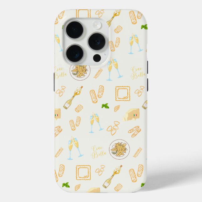 Funda De Case-Mate Para iPhone Cumpleaños de Prosecco y Pasta (Reverso )
