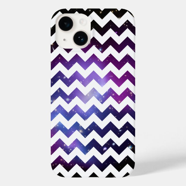 Funda De Case-Mate Para iPhone Cúmulo de galaxias púrpura zigzag blanco (Reverso )