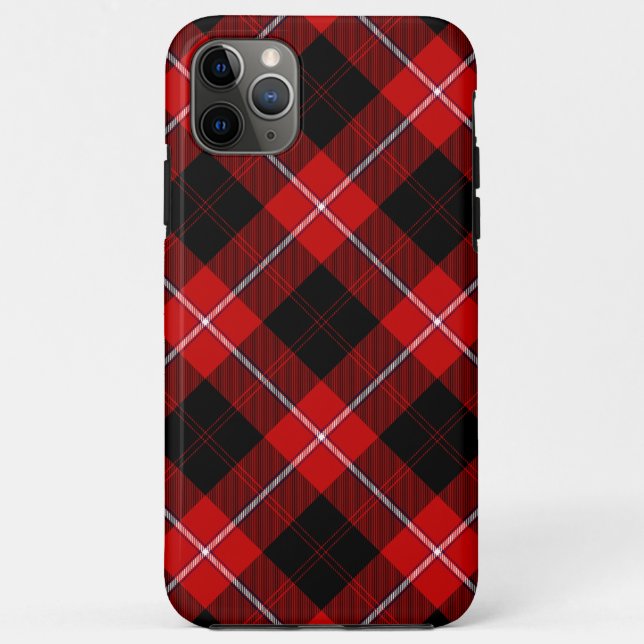 Funda De Case-Mate Para iPhone Cunningham Tartan Red Black Plaid (Reverso)
