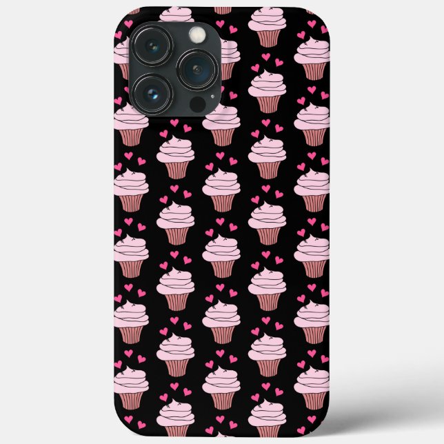 Funda De Case-Mate Para iPhone Cupcakes Cupcakes Rosa Y Negro (Reverso )