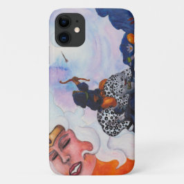 Funda Para iPhone 11 Cupido color de agua gato montante Madre Diosa sue