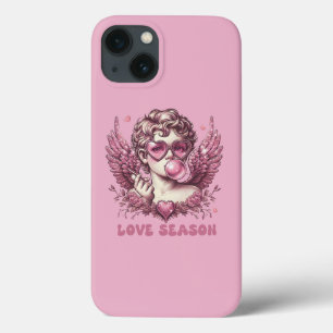Funda Para iPhone 13 Cupido de amor con gafas rosadas y goma de burbuja