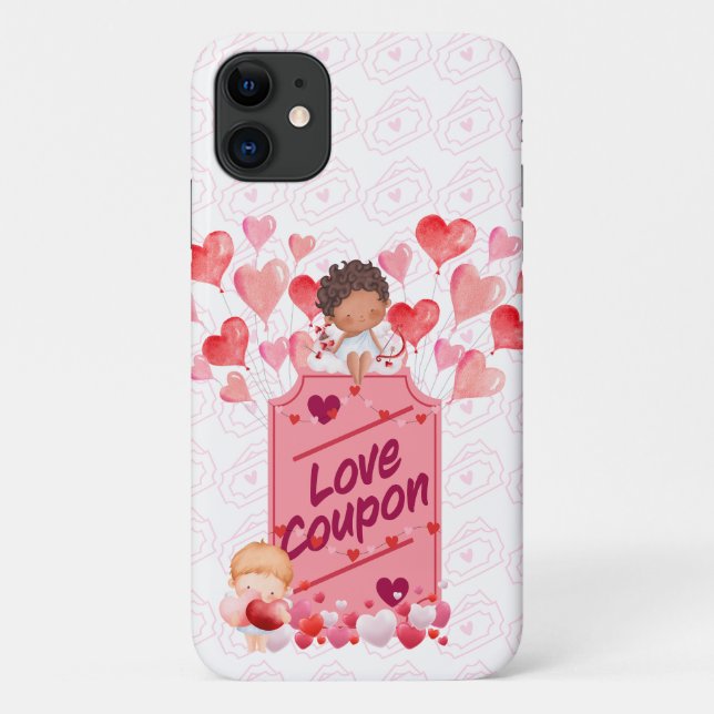Funda De Case-Mate Para iPhone Cupón de Amor de Cupido Adorable (Reverso)