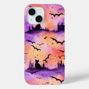 Funda Para iPhone 15 Curada Bruja de gato de Halloween en temporada de 