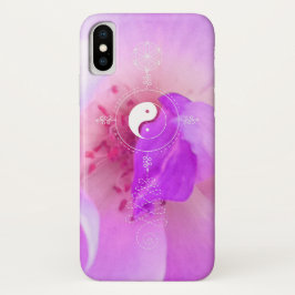 Funda Para iPhone X Curador Reiki Yin subió yoga Yang de la energía
