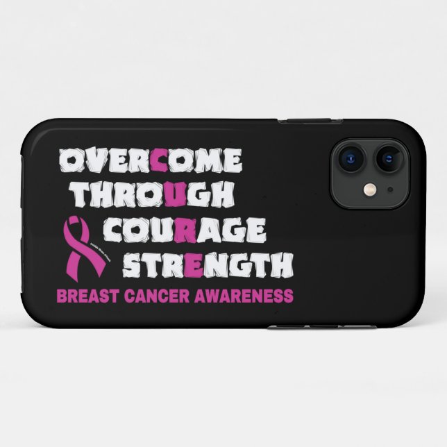 Funda De Case-Mate Para iPhone CURE... Cáncer de mama (Reverso (horizontal))