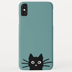 Funda Para iPhone XS Max Curioso gato negro gatito en la búsqueda   Cara de