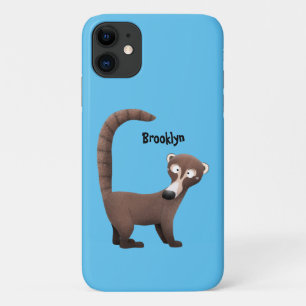 Funda Para iPhone 11 Curioso ilustracion personalizado de coatimundi