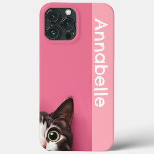 Funda Para iPhone 13 Pro Max Curioso Kitty Pink Personaliza