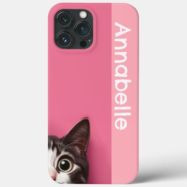 Funda De Case-Mate Para iPhone Curioso Kitty Pink Personaliza (Reverso )