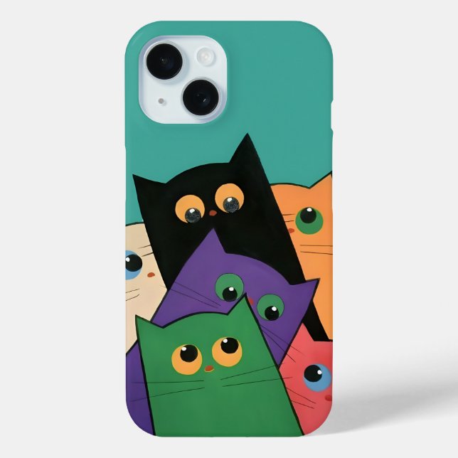 Funda De Case-Mate Para iPhone Curious Cats (Reverso )