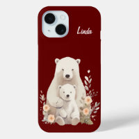 Curte Mama + Baby Polar Bears Estuche para iPhone 