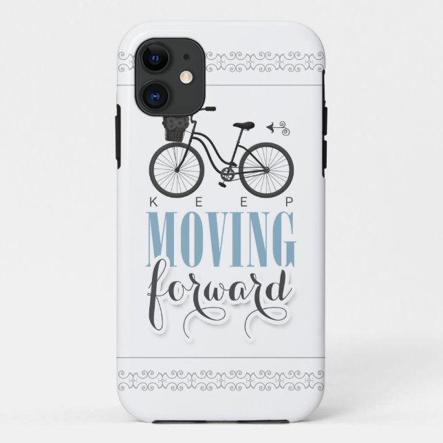 Funda De Case-Mate Para iPhone Curte Motivational Keep Moving Avance con la bicic (Reverso)