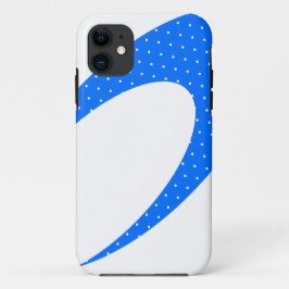 Funda Para iPhone 11 Curva Dotada De Polka Azul Brillante Moderna Sobre