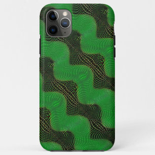Funda Para iPhone 11 Pro Max Curva verde y puntos claros sobre fondo oscuro