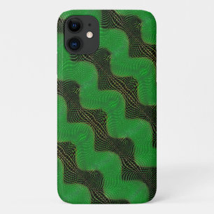 Funda Para iPhone 11 Curva verde y puntos claros sobre fondo oscuro