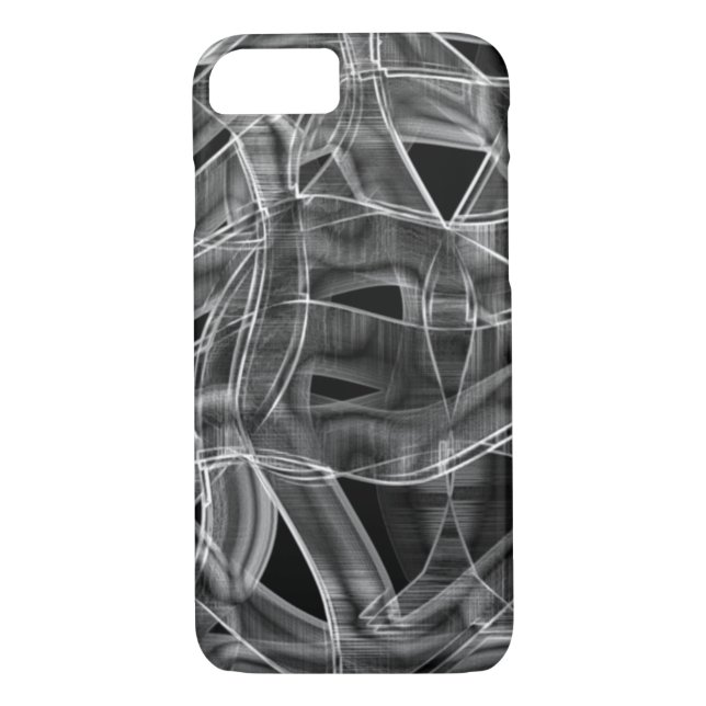 Funda De Case-Mate Para iPhone Curvas en cinta gris, líneas de relieve contrastad (Reverso)