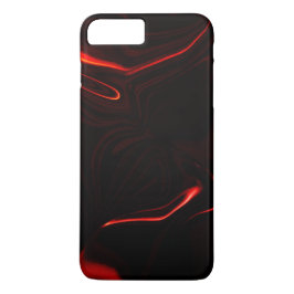Funda Para iPhone 8 Plus/7 Plus Curvas rojas o ondulación en fondo rojo más oscuro