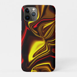Funda Para iPhone 11 Pro Curvo de trazos rojos y dorados con partes oscuras