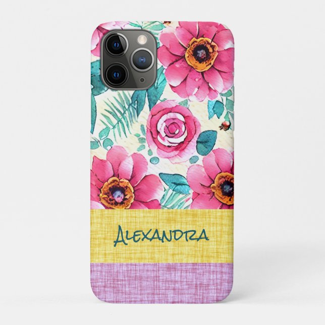 Funda De Case-Mate Para iPhone Custom beautiful feminine botanical pattern (Reverso)