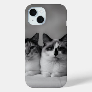 Funda Para iPhone 15 Custom Cat Portrait iPhone 15 Slim Fit Case