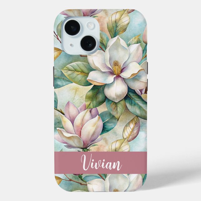 Funda De Case-Mate Para iPhone Custom Elegant Magnolias (Reverso )