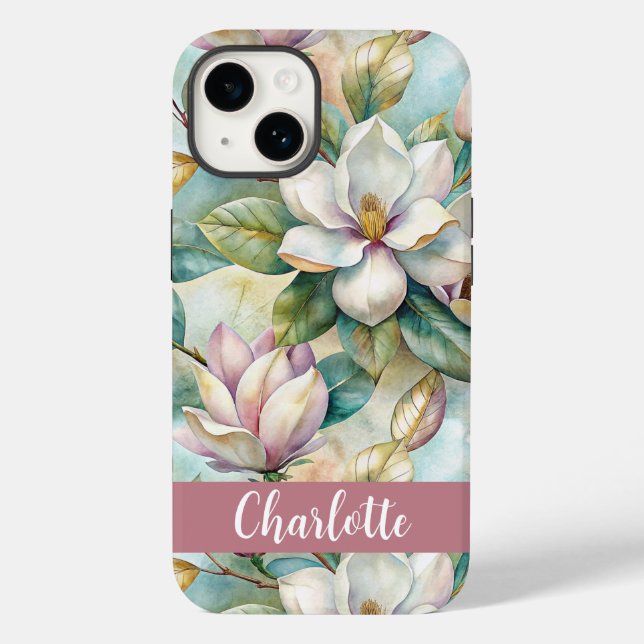 Funda De Case-Mate Para iPhone Custom Elegant Magnolias (Reverso )