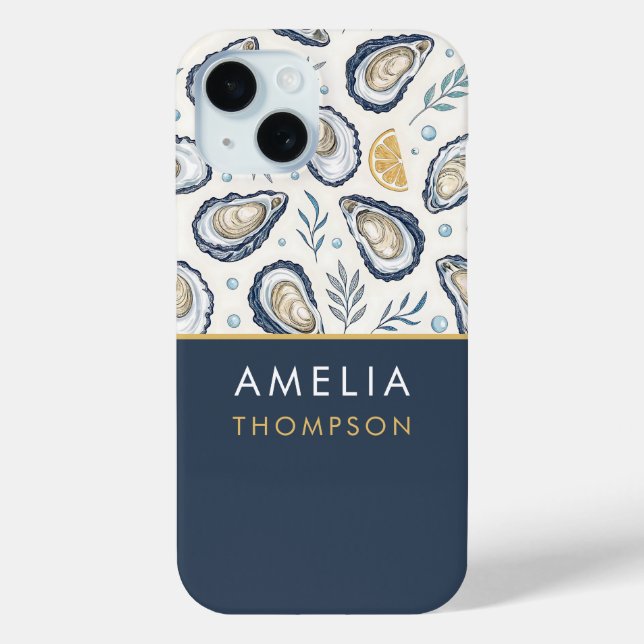 Funda De Case-Mate Para iPhone Custom Elegant Marine Oysters (Reverso )