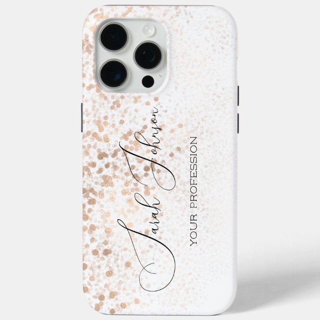 Funda De Case-Mate Para iPhone Custom Gold Glitter (Reverso )