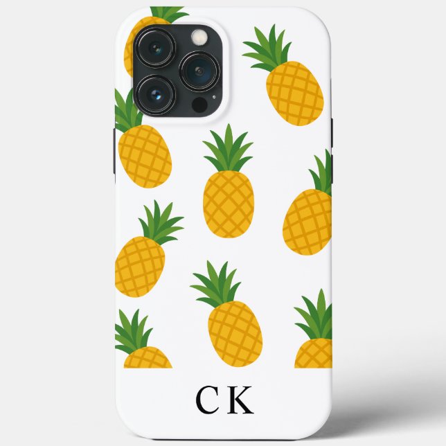 Funda De Case-Mate Para iPhone Custom Monogram Pineapple Case-Mate iPhone Case (Reverso )