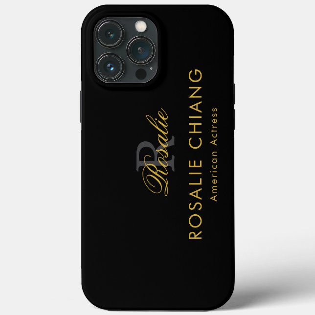 Funda De Case-Mate Para iPhone Custom Name & Title with Monogram (Reverso )