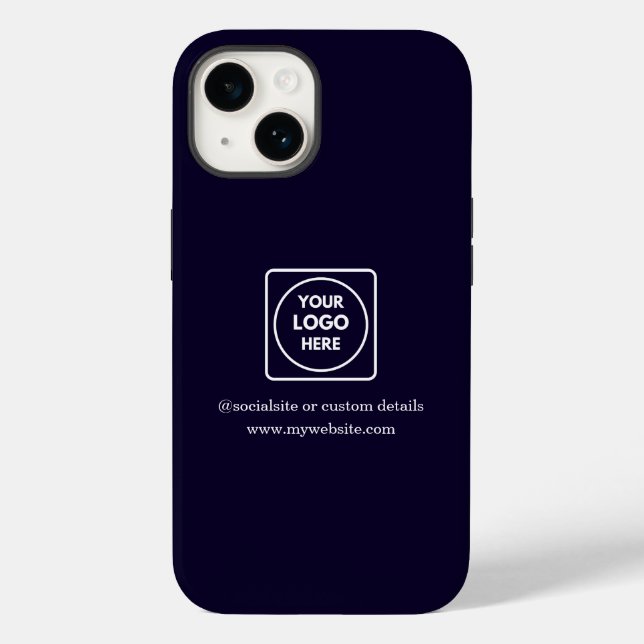 Funda De Case-Mate Para iPhone Custom Navy Blue Business Logo iphone case (Reverso )