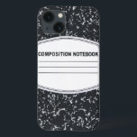 Funda Para iPhone 13 Customizable Composition Notebook iPad Case<br><div class="desc">It's time to go old school with this Customizable Composition Notebook iPad Case! The design features a classic black and white cover of the composition book of everyone's childhood. You can customize the case by clicking the "customize it" icon and simply adding your text in the space provided. It's easy...</div>