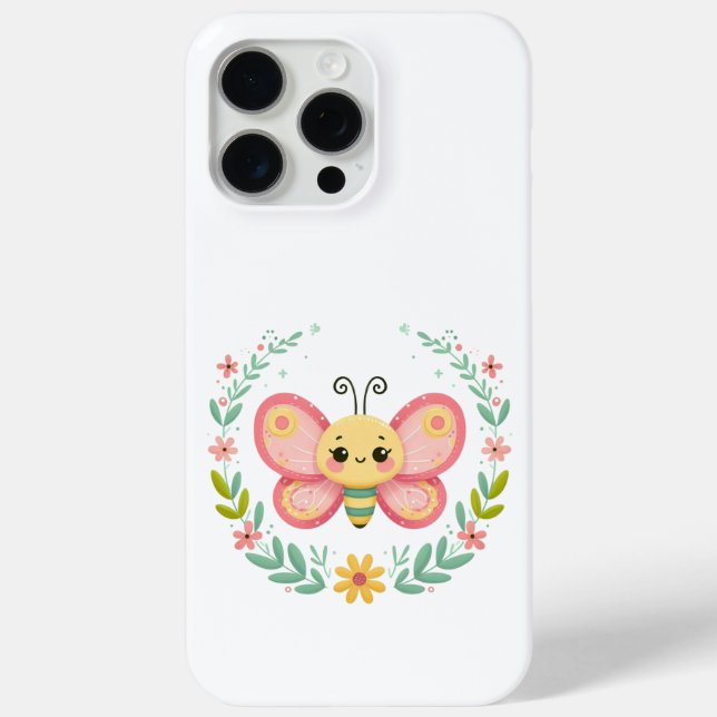 Funda De Case-Mate Para iPhone Cuta, primavera/mariposa (Reverso )