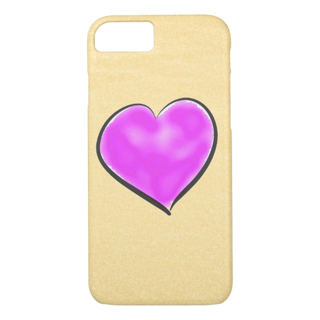 Funda De Case-Mate Para iPhone Cute acuarela Purple Heart (Reverso)