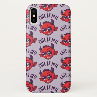 Funda Para iPhone X Cute as Hell Devil con texto oscuro