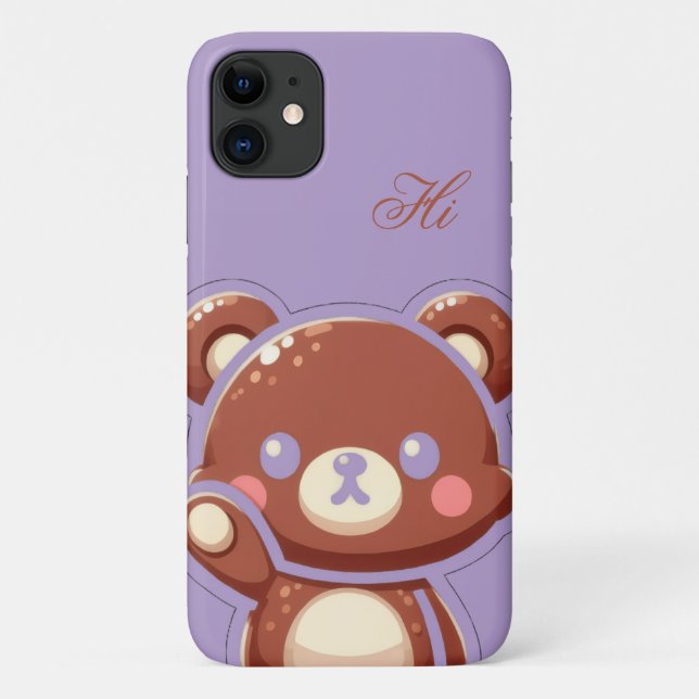 Funda De Case-Mate Para iPhone Cute Bear iPhone Case – Purple Teddy Bear Cover (Reverso)